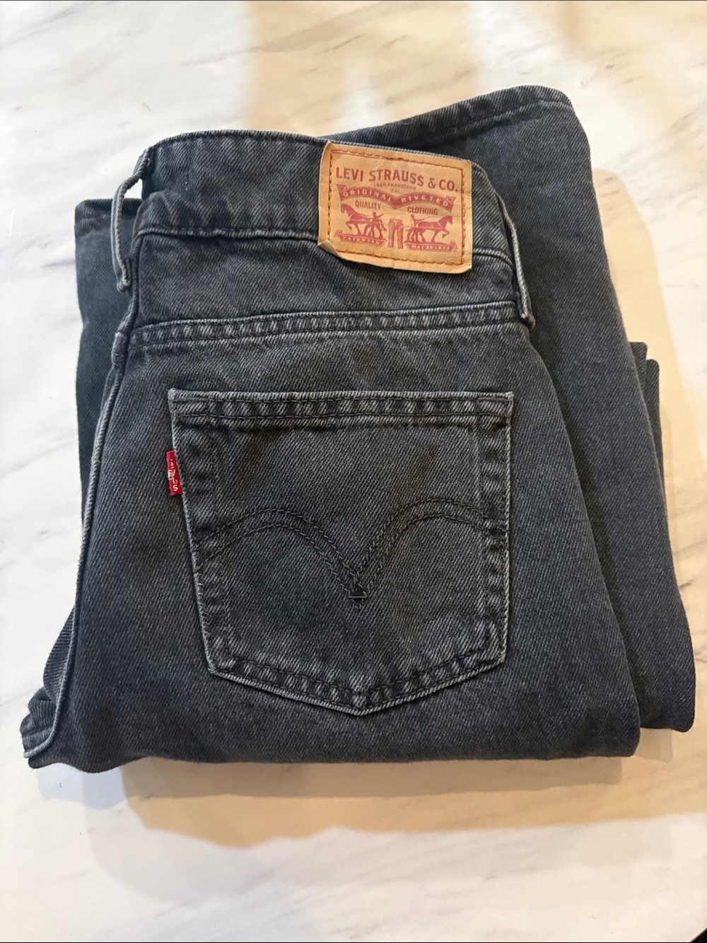 Levi's Charcoal Gray SUPER LOW Straight Jeans